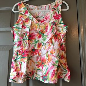 J.Crew Factory Linen Peplum Top